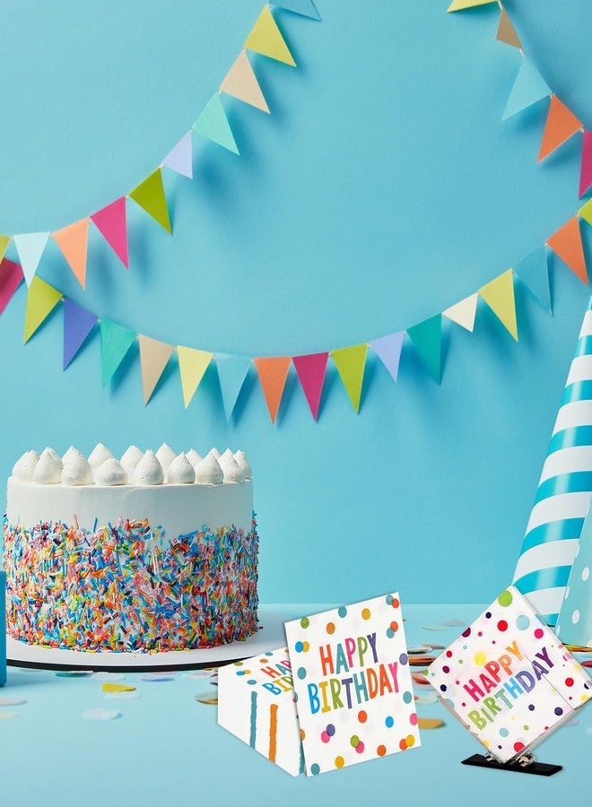 HFBOBP 50PCS Happy Birthday Paper Napkins 13 x 13 Inches Luncheon Napkins Cocktail Napkins Disposable Colourful Dots Theme Decorations Supplies for Kids Birthday, Baby Shower Party - Image 5