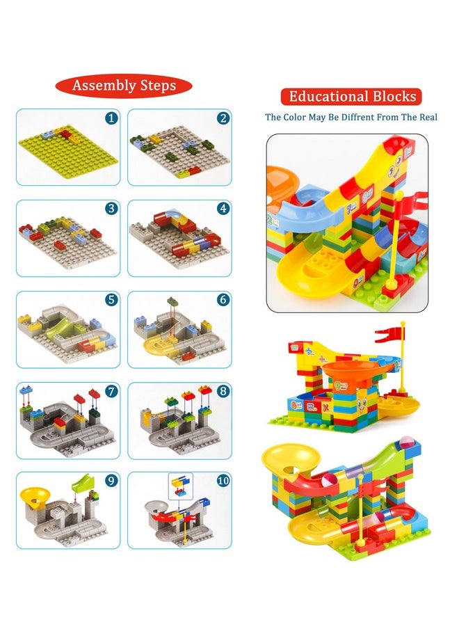 زيست فور تويز مجموعة مكعبات بناء Zest 4 Toyz، مكونة من 88 قطعة، منزلق قمعي، مجموعات DIY، مكعبات تجميع، مسار انزلاقي من الرخام، ألعاب للأطفال  - Image 5