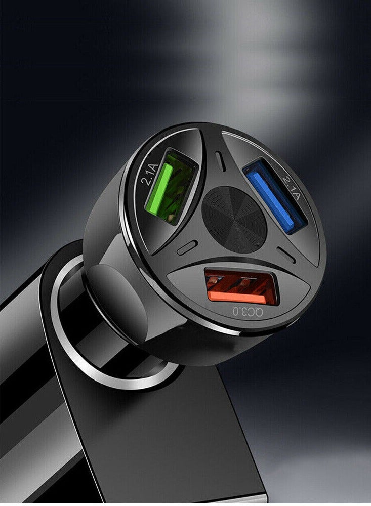 USB Car Charger, 55W/7A, QC3.0 3A – 3 USB Ports, Fast Car Charger Adapter,  Charger for Mobile Phones. Supports Fast Charging and is Compatible with iPhone 12, 13 Pro/Max, 11, X, and more.  - Image 4