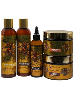 Generic Kaleidoscope - SoulFed Collection – Moisturizing, Breakage Reducing & Growth Booster - For Dry & Brittle Hair – Shampoo, Leave-In Conditioner, Deep Conditioner, Styler Gel, Growth Booster Oil – Hair 