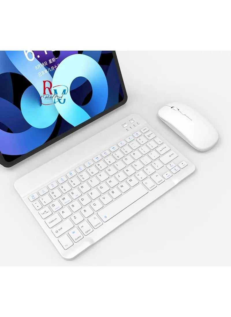 Tablet Case and Keyboard Mouse Set Compatible with iPad Air 11 Inch 6th Generation Smart Case with Pen Compartment