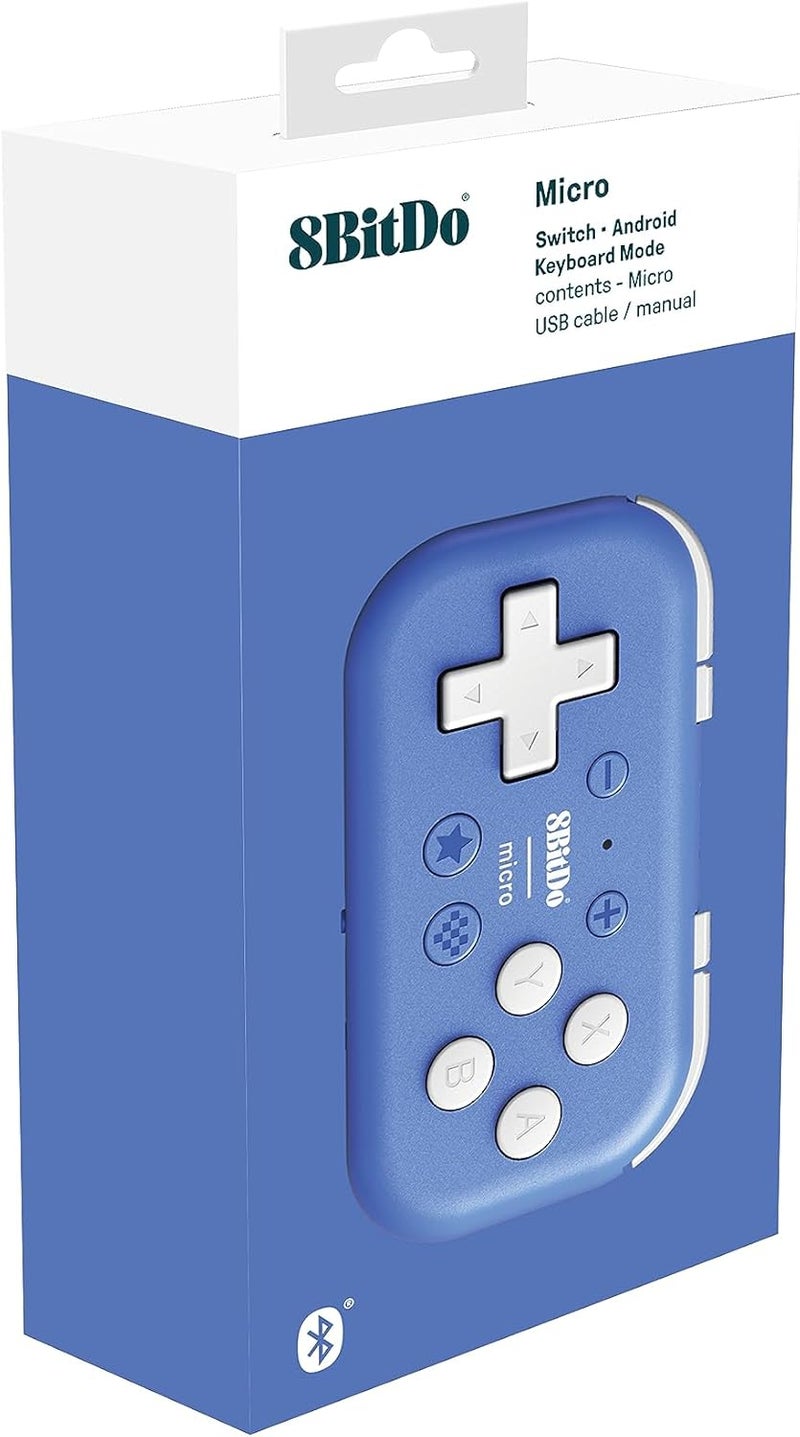 Nargos 8BitDo Micro Bluetooth Key Chain Sized Mini Controller for Nitendo Switch, Windows, Android and macOS (Micro- Blue) - Image 2