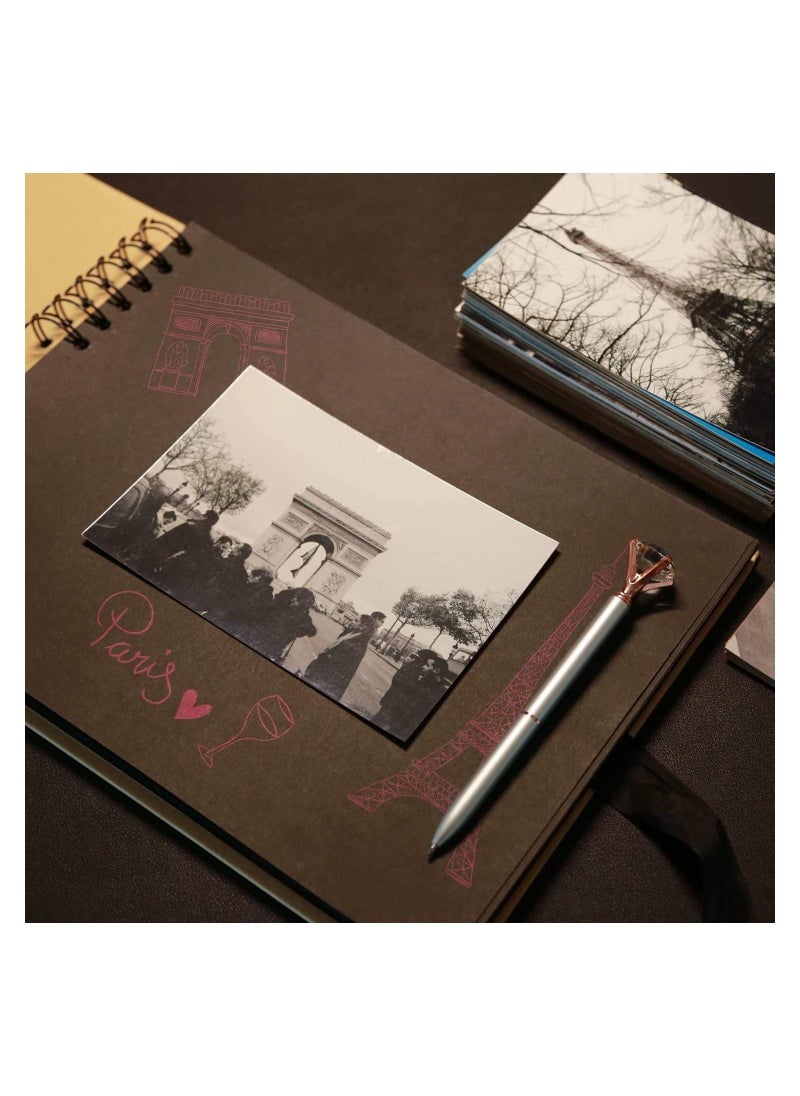 Scrapbook Photo Album, Wedding Guest Book Anniversary Memory Scrapbooking, Photo Album with DIY Accessories Kit for Craft Paper Gifts, Black Cover 40 Sheets 11.5 x 8.5 Inch  - Image 5