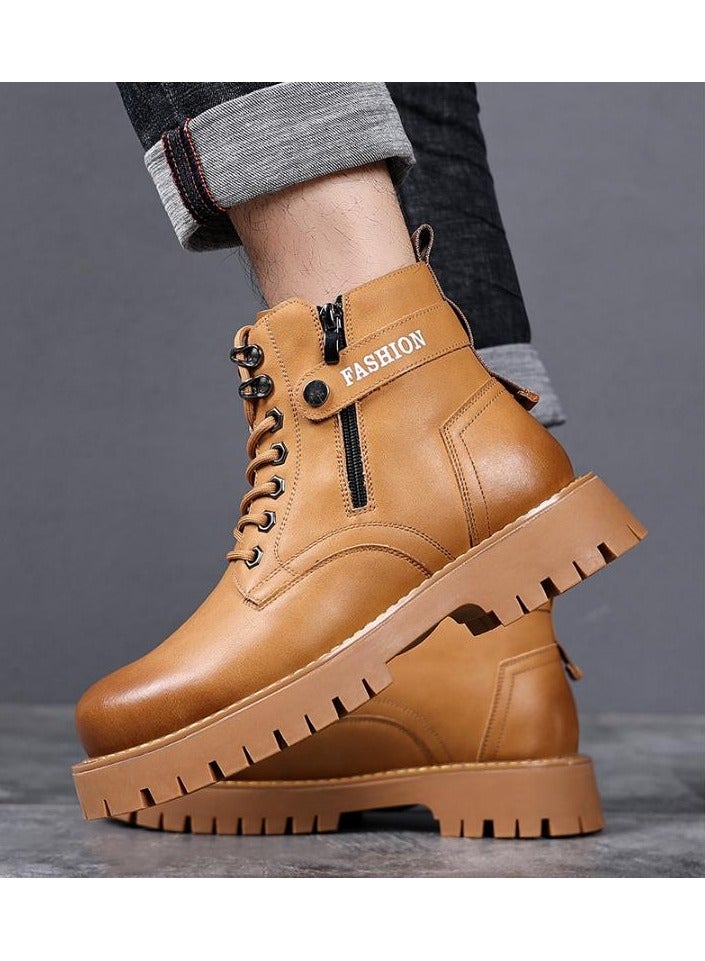 KUYING New Men's Casual Leather Boots - Image 3