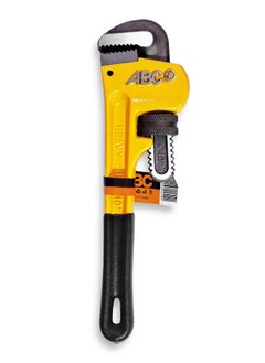 ABC Pipe wrench 10 inch , heavy duty metal body, adjustable jaw with strong teeth, comfortable non-slip handle, suitable for loosening and tightening pipes, valves, metal parts, etc., used in workshops, plumbing stores, and inside technician's kit.  - Image 1