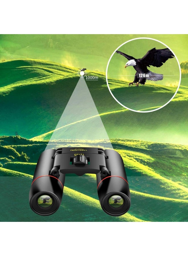 12X25 Small Pocket Binoculars Compact Adults,Mini Kids Binoculars Boys for Bird Watching,Concert Theater Opera - Image 2