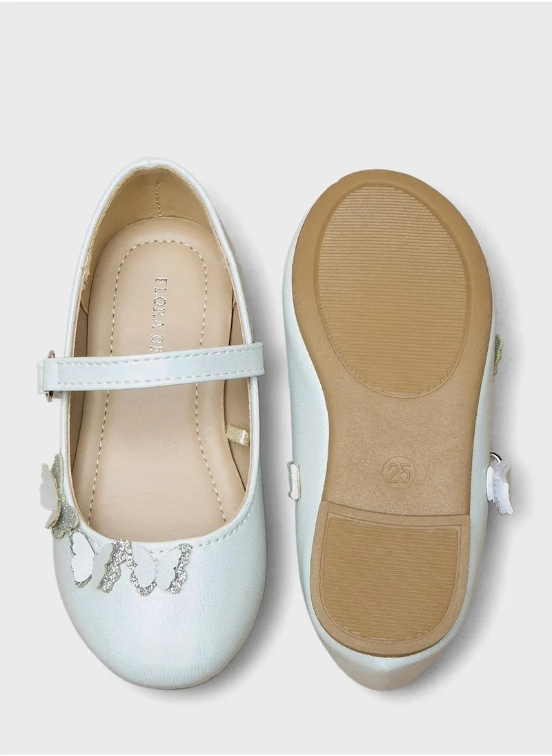 shoexpress Kids Velcro Butterfly Detail Ballerinas