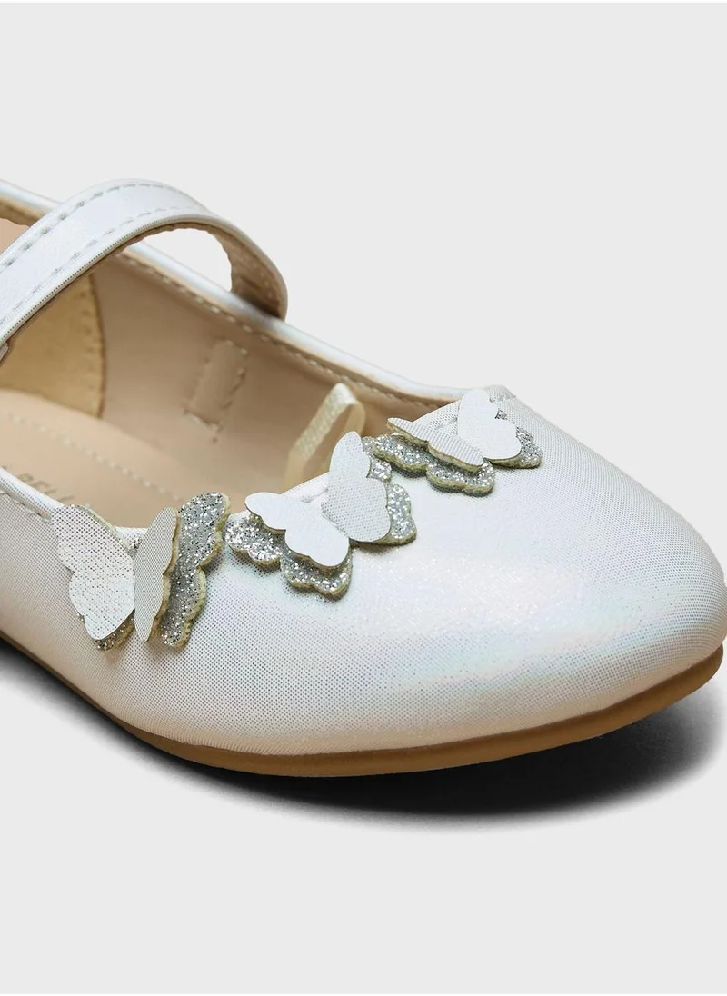 shoexpress Kids Velcro Butterfly Detail Ballerinas