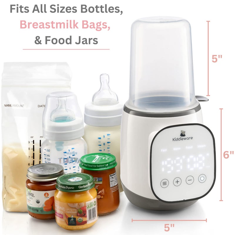 Kiddieware Baby Bottle Warmer for Breastmilk - 5-in-1 Feeding Bottle Warmers for all Bottles, Food Jars, and Breastmilk Bags - Smart Accurate Temperature Control, Automatic Shut-Off Milk Warmer for Baby - Image 3
