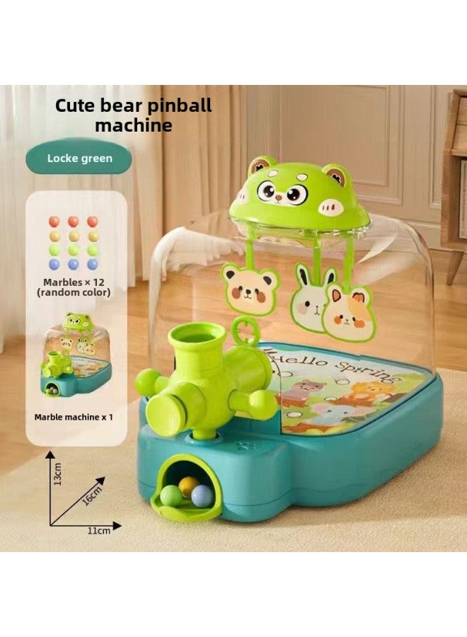 Children's Pinball Machine Shooting Game Machine Educational Toys Female Parent-Child Beading Beads 3 To 6 Years Old Boy's Concentration 3-6-Color:Cute Bear Pinball Machine  Mail Order Box  - Image 1