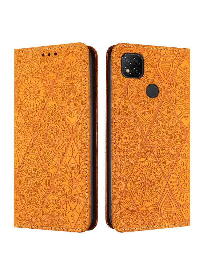 Case For Xiaomi Redmi 9C / 10A Ethnic Embossed Adsorption Leather Phone Case
