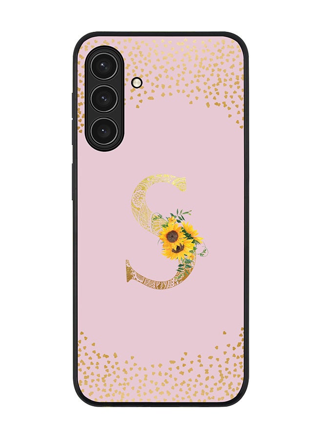 Stylizedd For Samsung Galaxy A17 / A17 4G Case,Slim fit Camera Protection, Shockproof Thin Phone cover  - Custom Floral Monogram - S  (Pink )