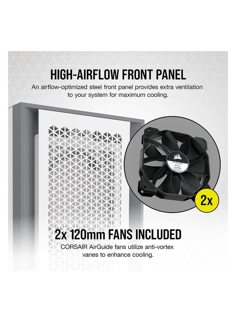 CORSAIR 5000D Cc-9011211-Ww Airflow Tempered Glass Mid-Tower Atx Pc Case  White - Image 4