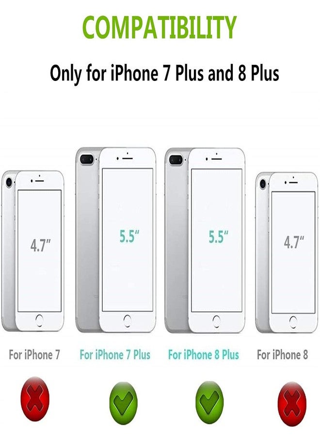 آي كوفر كايس جراب iCoverCase متوافق مع iPhone 8 Plus/7 Plus، جراب محفظة مع حامل بطاقات للنساء، جراب من الجلد الصناعي PU منقوش مانع لتقنية RFID مع حزام معصم (لون بنفسجي على شكل قلب) - Image 2