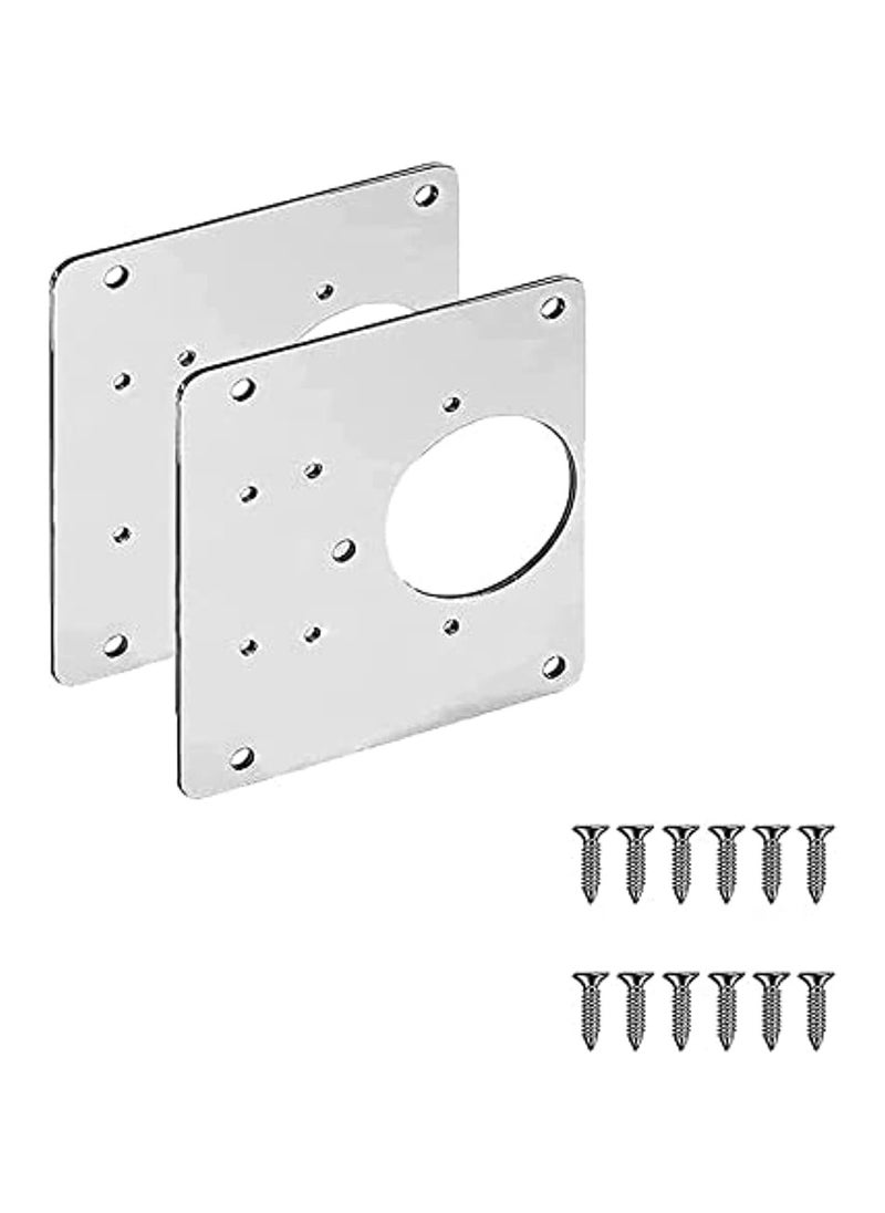 RATSAW - 2Pcs Cabinet Door Hinges Repair Plate Double Thickening Easy Installation Hinge Repair Plate Stainless Steel Repair Accessory Plate Bracket with Mounting Screws for Furniture Shelves Cabinet - Image 1