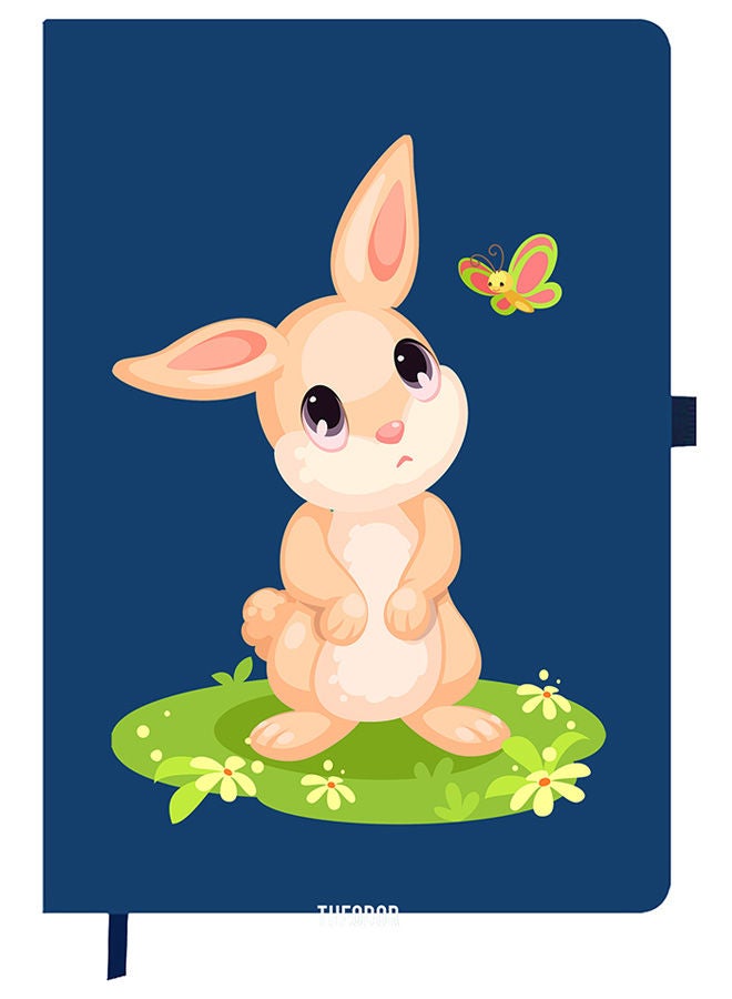 Theodor Designer A5 Thick Blue Hardcover Notebook Seahorse - Image 1