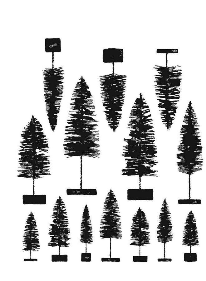 Stampers Anonymous Tim Holtz Cling Stamps 7"X8.5"Bottlebrush Trees Cms455 - Image 2