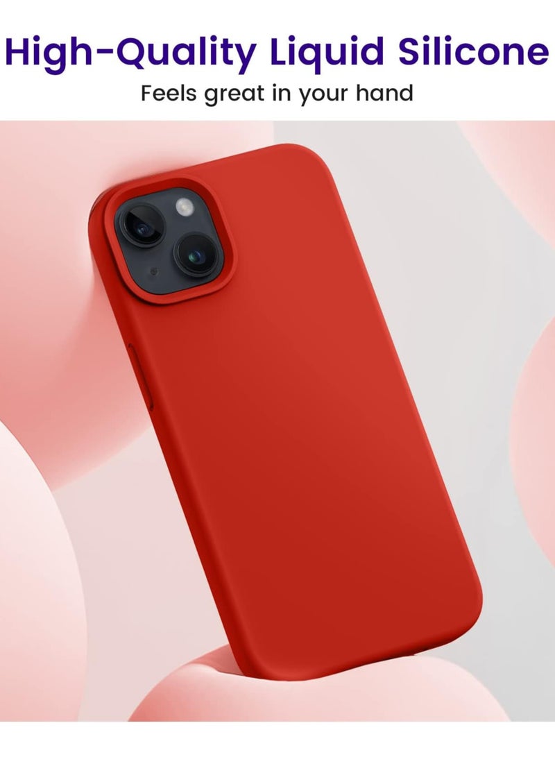 iPhone 15 Case Upgrade Defender Silicone Cover ShockProof Anti-Scratch Protective Phone Case (RED) - Image 2