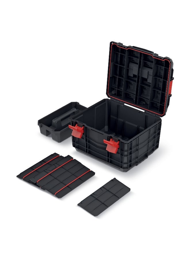 Kistenberg C Block Durable Tool Box with Removable Separators Pro Tool Box Black and Red 29 x 38 x 45 cm - Image 2
