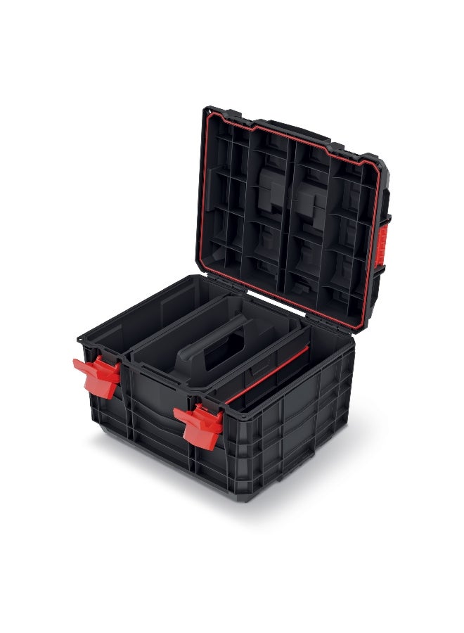 Kistenberg C Block Durable Tool Box with Removable Separators Pro Tool Box Black and Red 29 x 38 x 45 cm - Image 3