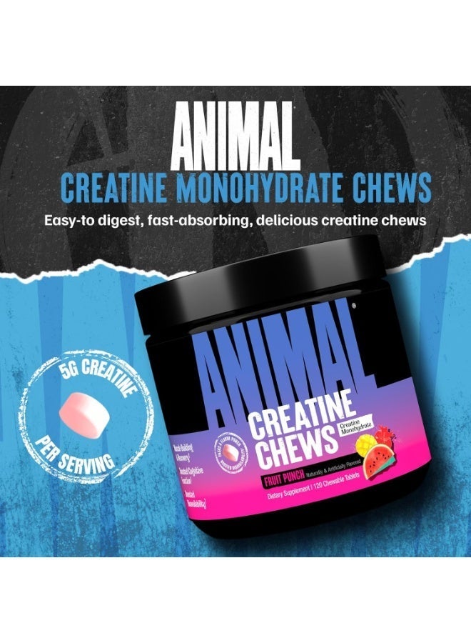 ANIMAL Creatine Chews Tablets - Enhanced Creatine Monohydrate with AstraGin to Improve Absorption, Sea Salt for Added Pumps, Delicious and Convenient Chewable Tablets - Fruit Punch - Image 3