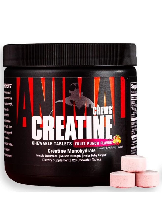 ANIMAL Creatine Chews Tablets - Enhanced Creatine Monohydrate with AstraGin to Improve Absorption, Sea Salt for Added Pumps, Delicious and Convenient Chewable Tablets - Fruit Punch - Image 4
