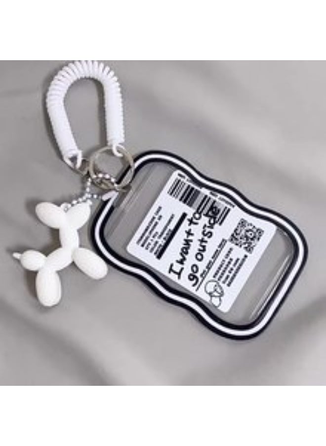 NIBEMINENT 1 - Piece Transparent Kpop Photo Card Holder Pendant Key Chain ID Badge Holder ID Card Holder Photo Card Protector for School ID Office ID Access Card for Women Girls  - Image 2