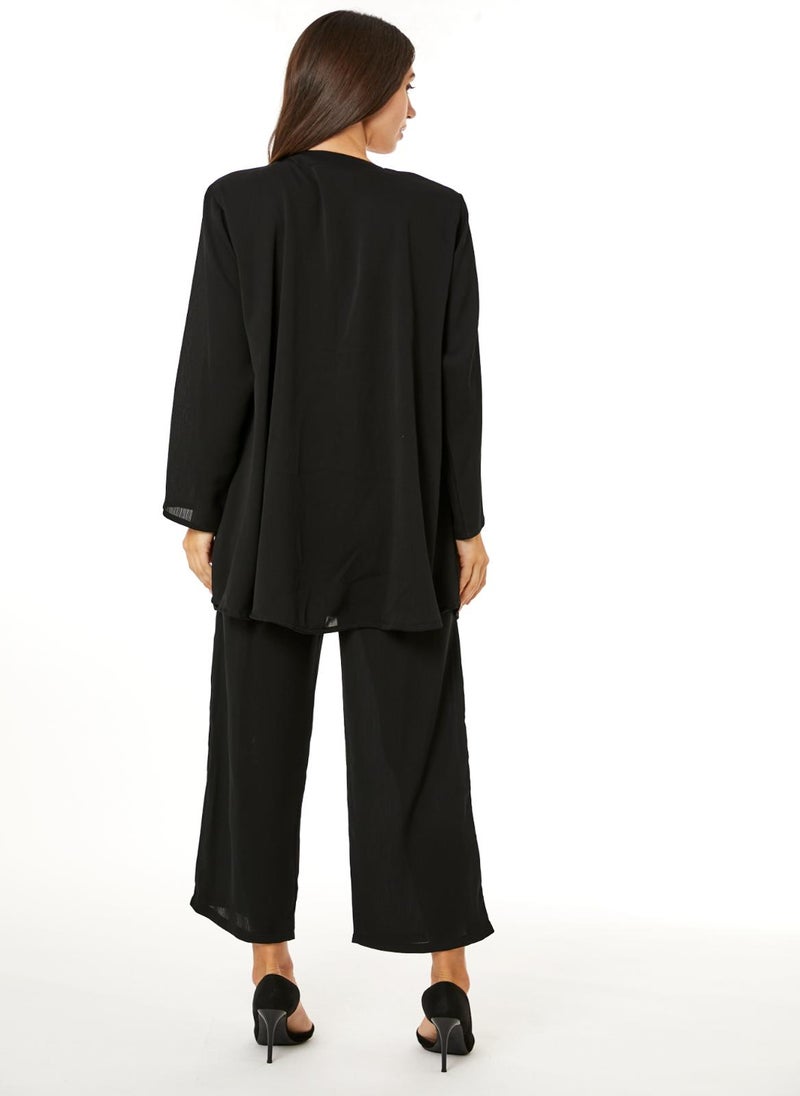 Moistreet Black Zoom Top and Pants Set - Image 4