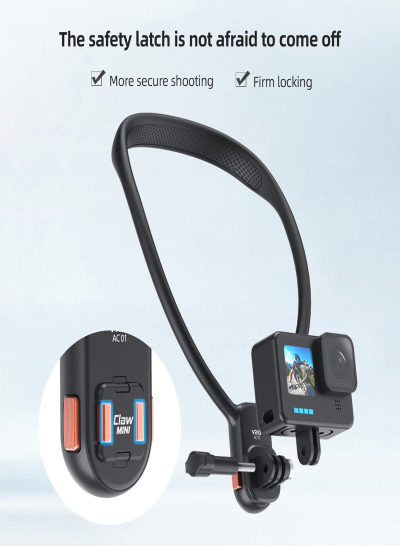 في ار اي جي حامل رقبة مغناطيسي سريع الفك لكاميرا VRIG الرياضية، بديل لحامل الرقبة والصدر لكاميرات GoPro Hero 12/11/10، ملحقات تصوير الفيديو من منظور الشخص الأول - Image 3
