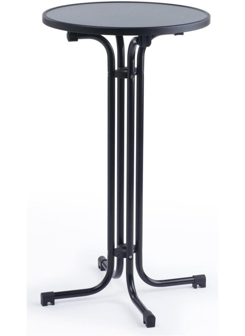 Displays2go Displays2go 235 Inch Round Pub Table with MDF Top 4225 Inch Tall Highboy Cocktail Table with Collapsible Design for Storage Black  - Image 1