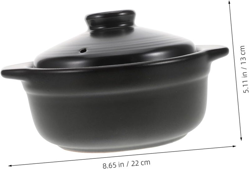 Amosfun Cooking Pot Japanese Pot Ceramic Casserole Kitchen Cookware Double Handle Non-stick Surface Safe to Use - Image 2