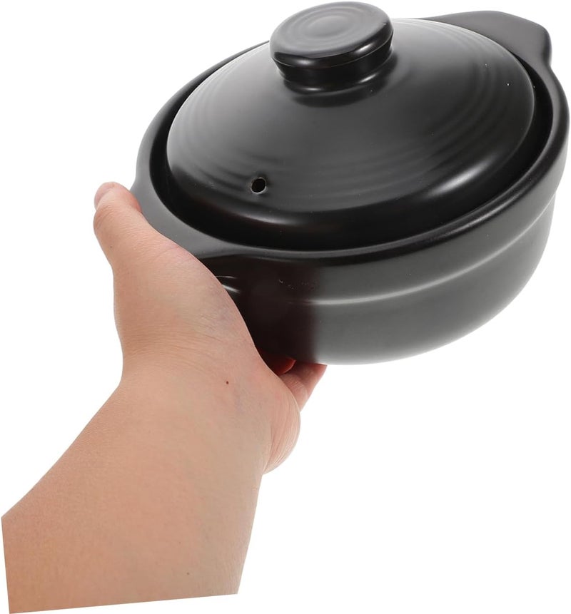 Amosfun Cooking Pot Japanese Pot Ceramic Casserole Kitchen Cookware Double Handle Non-stick Surface Safe to Use - Image 3