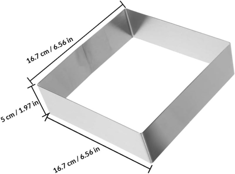 ABOOFAN Square Stainless Steel Mousse Cake Rings 2pcs Set 9-inch Non-stick Baking Mold for Pastry Dessert DIY Baking Tool - Image 1