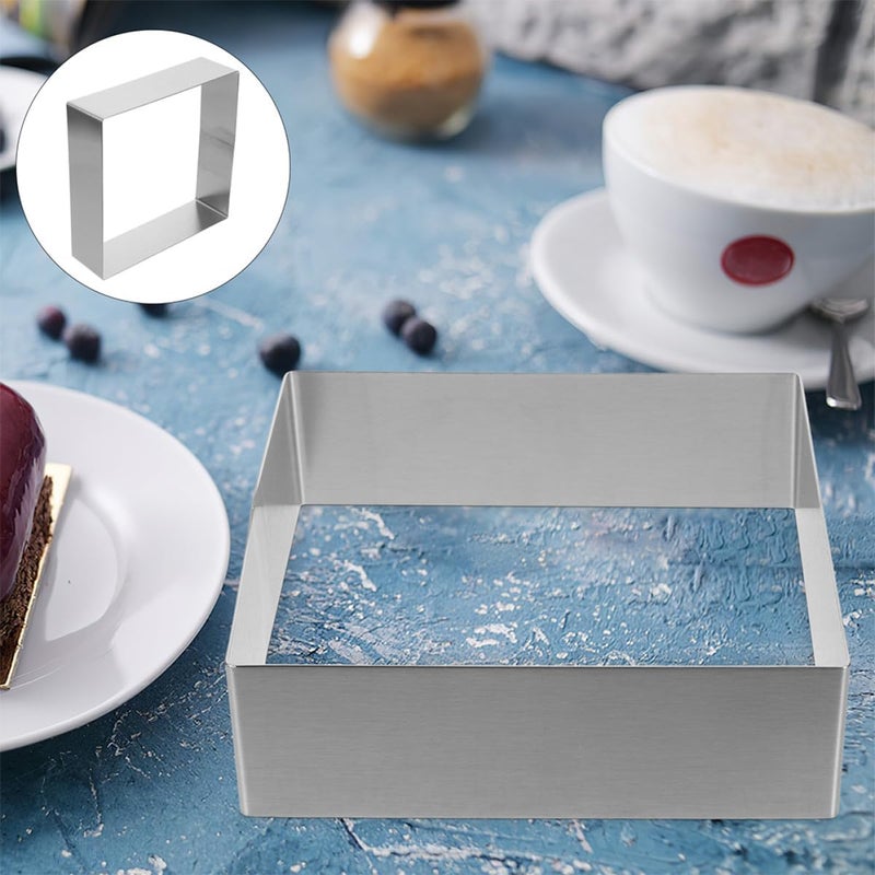 ABOOFAN Square Stainless Steel Mousse Cake Rings 2pcs Set 9-inch Non-stick Baking Mold for Pastry Dessert DIY Baking Tool - Image 5