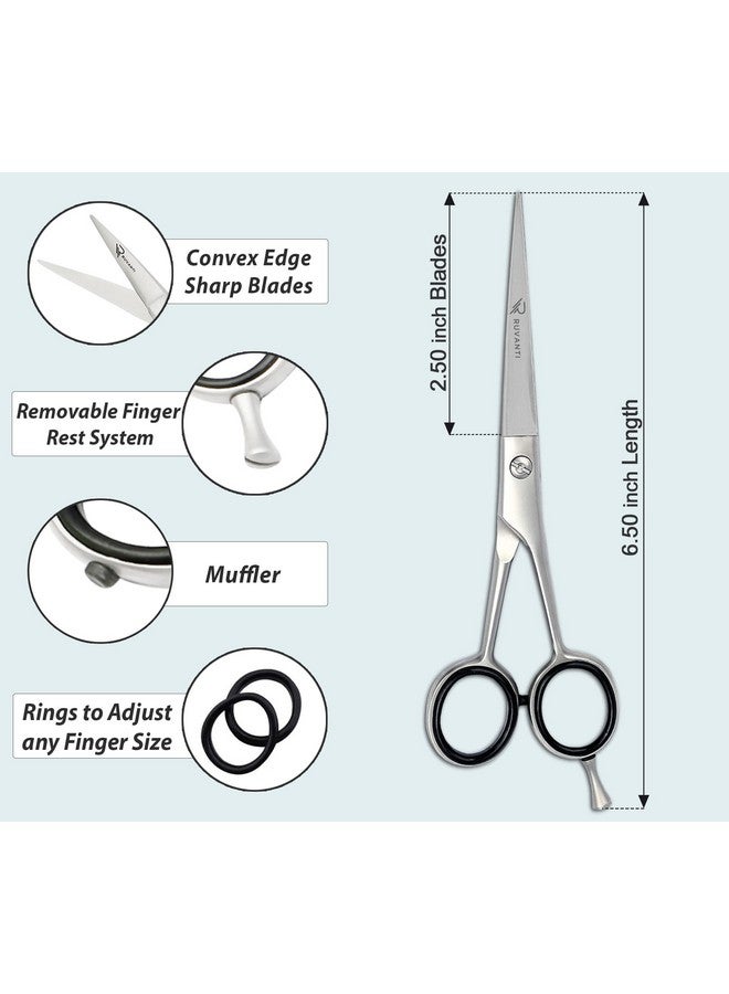 Ruvanti Professional Hair Cutting Scissors - Barber Shears for Salon and Home Use - Sharp Durable Razor Edge Tijeras De Peluqueria Profesional - Comfortable Grip Handles with Case. - Image 4