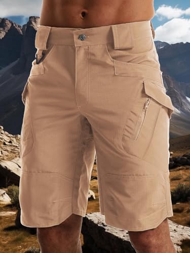 AUTIWITUA Men's Hiking Shorts Waterproof Tactical Cargo Short Pants Quick Dry Work Shorts with Multi Pockets(No Belt) - Image 3
