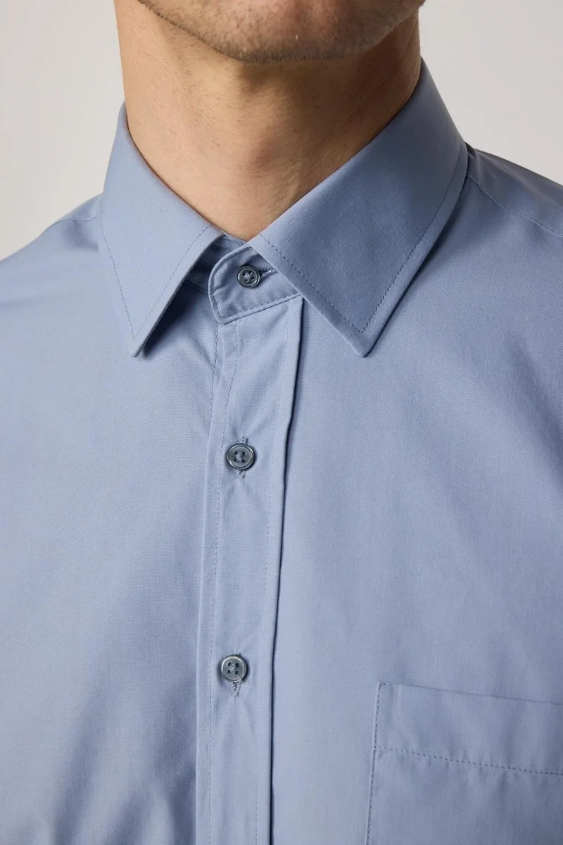 Tudors Classic Fit Cotton Easy Iron Plain Gray Men's Shirt