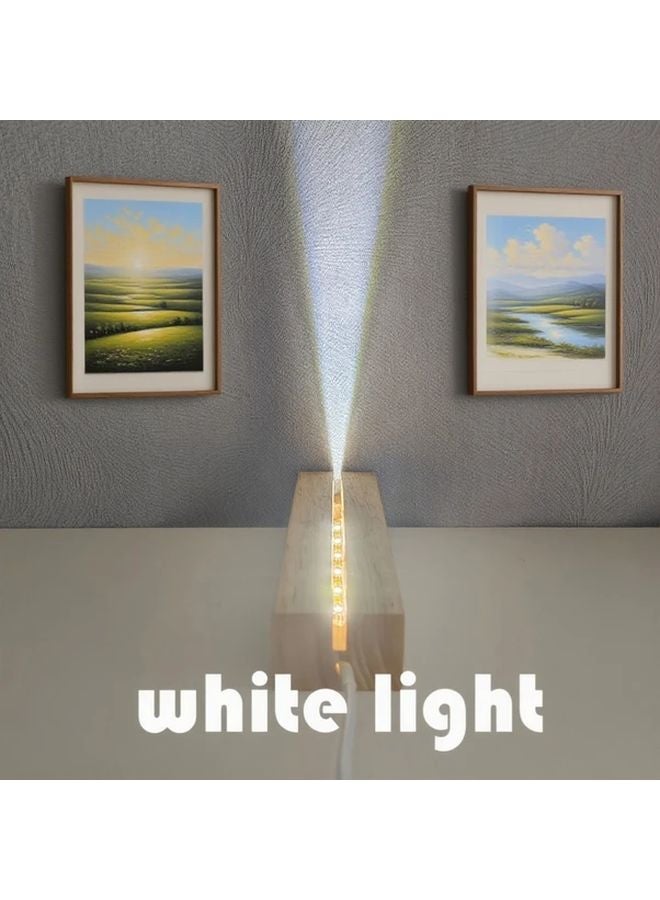 Modern Wooden LED Display Stand With White Light Inner Slot Square Base Home Decor - Image 1