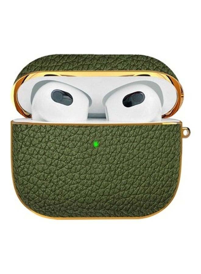 HYPHEN Leather EarPods Case Cover For Apple AirPods 3 Green - Image 3