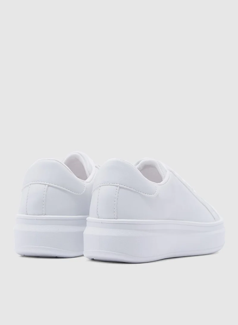 TOPSHOP Cuba Lace Up Trainers - White