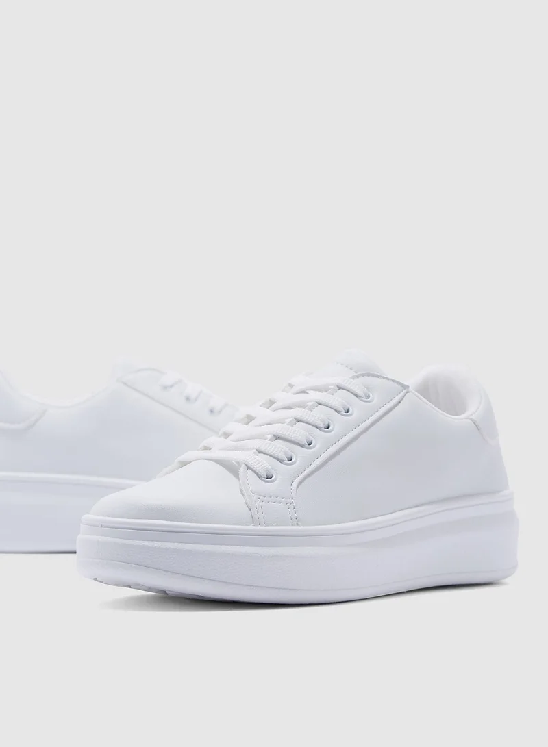 TOPSHOP Cuba Lace Up Trainers - White
