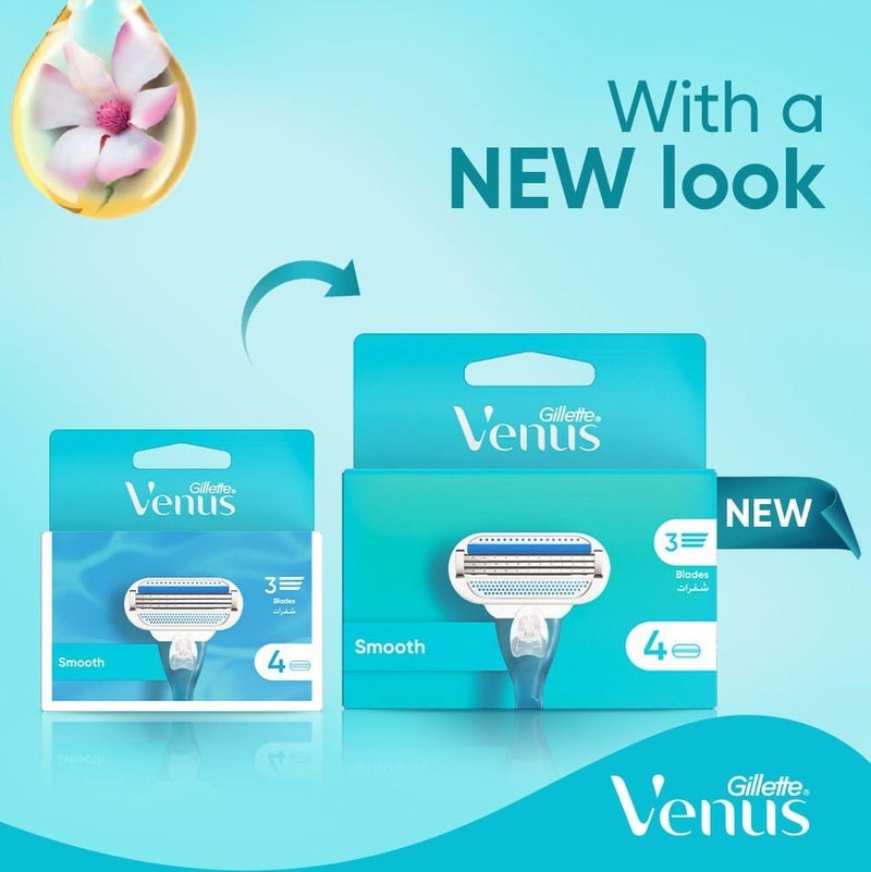 Procter & Gamble Gillette Venus Smooth Women's Razor Blades x4 - Image 5