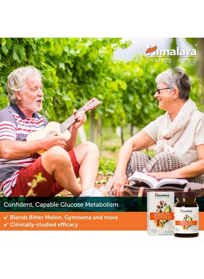 Himalaya - GlucoCare Herbal Supplement, Metabolism Support, Pancreatic Support, Triphala, Bitter Melon, Turmeric, Gluten Free, Vegan, 90 Capsules - Image 1