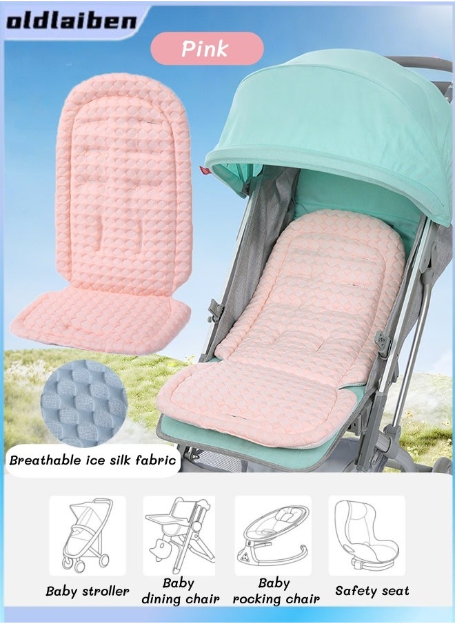 oldlaiben Infant Stroller Cooling Pad,Baby Pushchair Cushion,Summer Breathable Cool Liner Mat,Universal Breathable And Soft Newborn Stroller Mat,Reusable Strollers Washable Pad,Fits Strollers,Car Seat,High Chair(Pink)  - Image 1