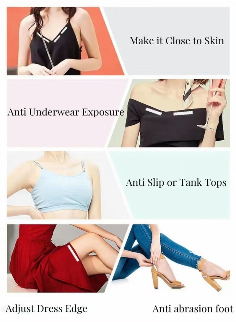 Double Sided Tape for Apparel and Body, Clear Gentle Strong Adhesive Ladies Clothing All Skin Tones Fabrics (36 Pcs) - Image 5