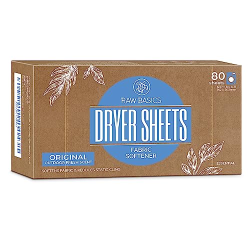 RAW BASICS Dryer Sheets 80 Bulk Loads Laundry Fabric Softener Strips to Guard Against Static Non Toxic for Sensitive Skin Zero Waste and Plastic Free Lightly Scented with Wrinkle Release Technology - Image 2