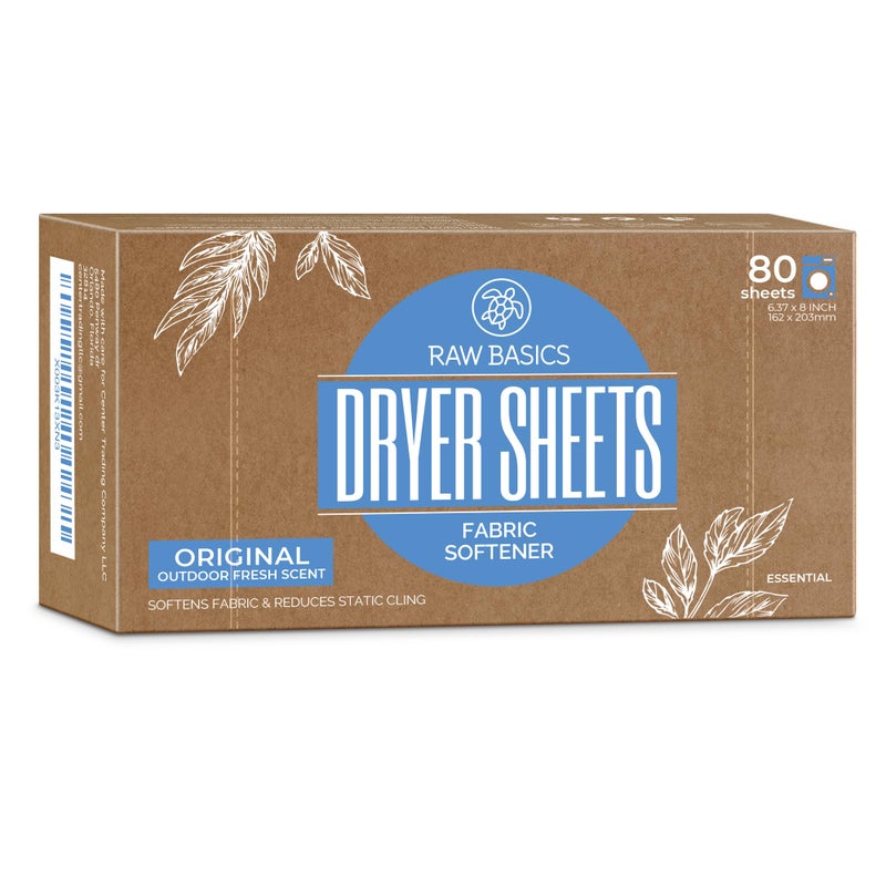 RAW BASICS Dryer Sheets 80 Bulk Loads Laundry Fabric Softener Strips to Guard Against Static Non Toxic for Sensitive Skin Zero Waste and Plastic Free Lightly Scented with Wrinkle Release Technology - Image 3