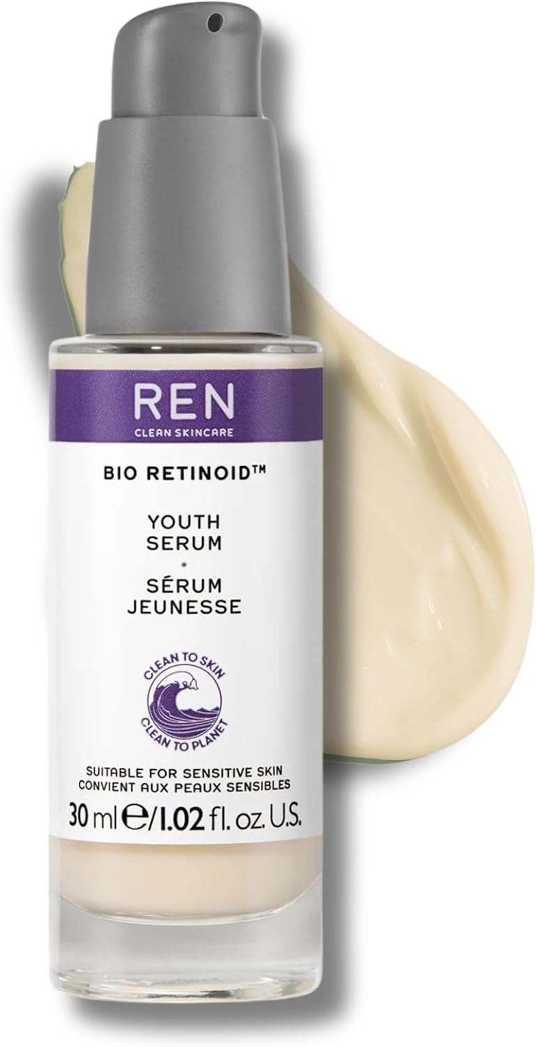 REN Clean Skincare Bio Retinoid Youth Serum Clinically Proven to Reduce Fine Lines Wrinkles PlantDerived Retinol Alternative with Ceramides Niacinamide Firms Smoothes Step 2 Treat