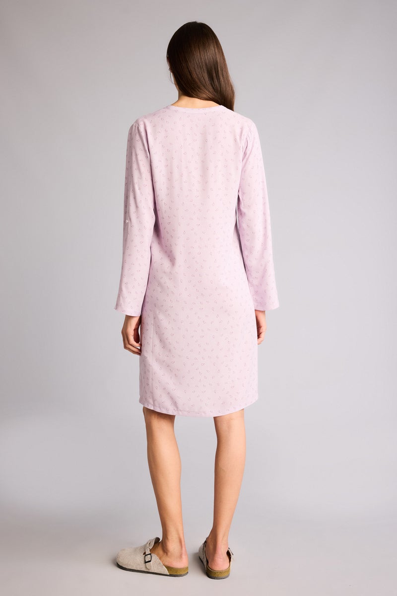 DeFacto Purple Woman Regular Fit Round Collar Woven Dress Casual - Image 4
