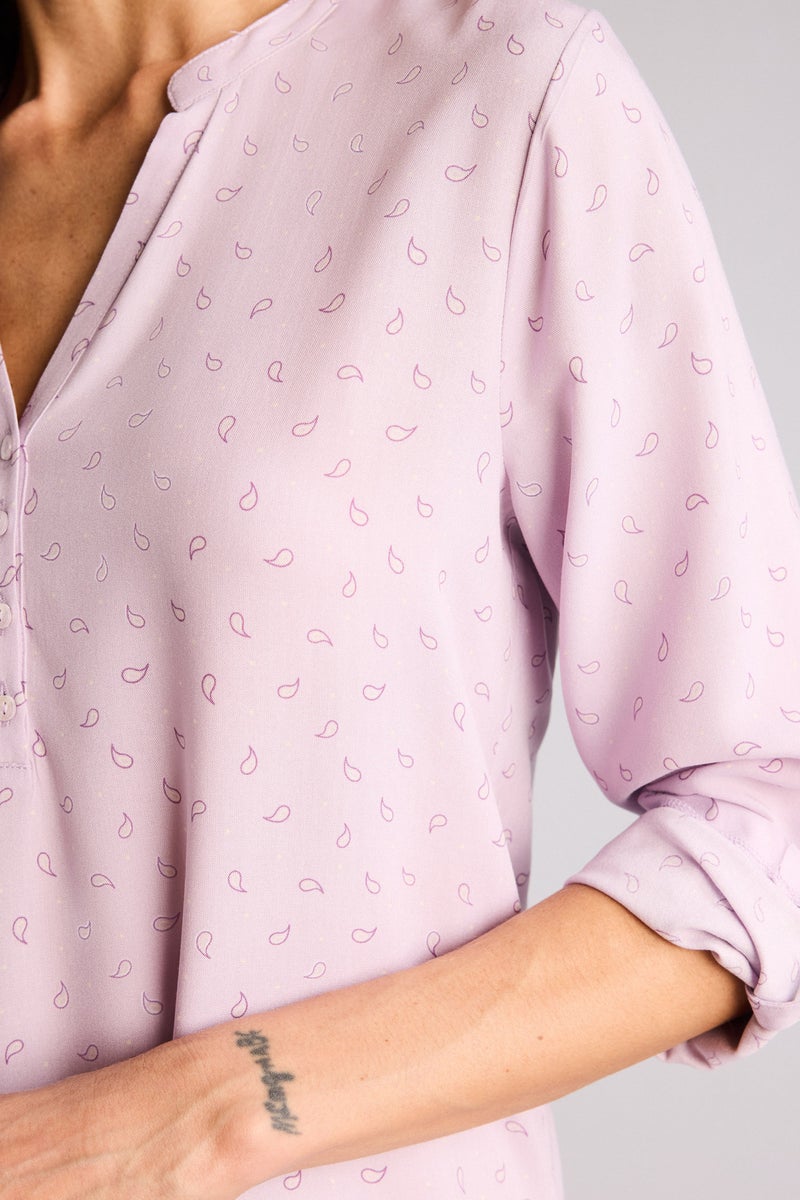 DeFacto Purple Woman Regular Fit Round Collar Woven Dress Casual - Image 3